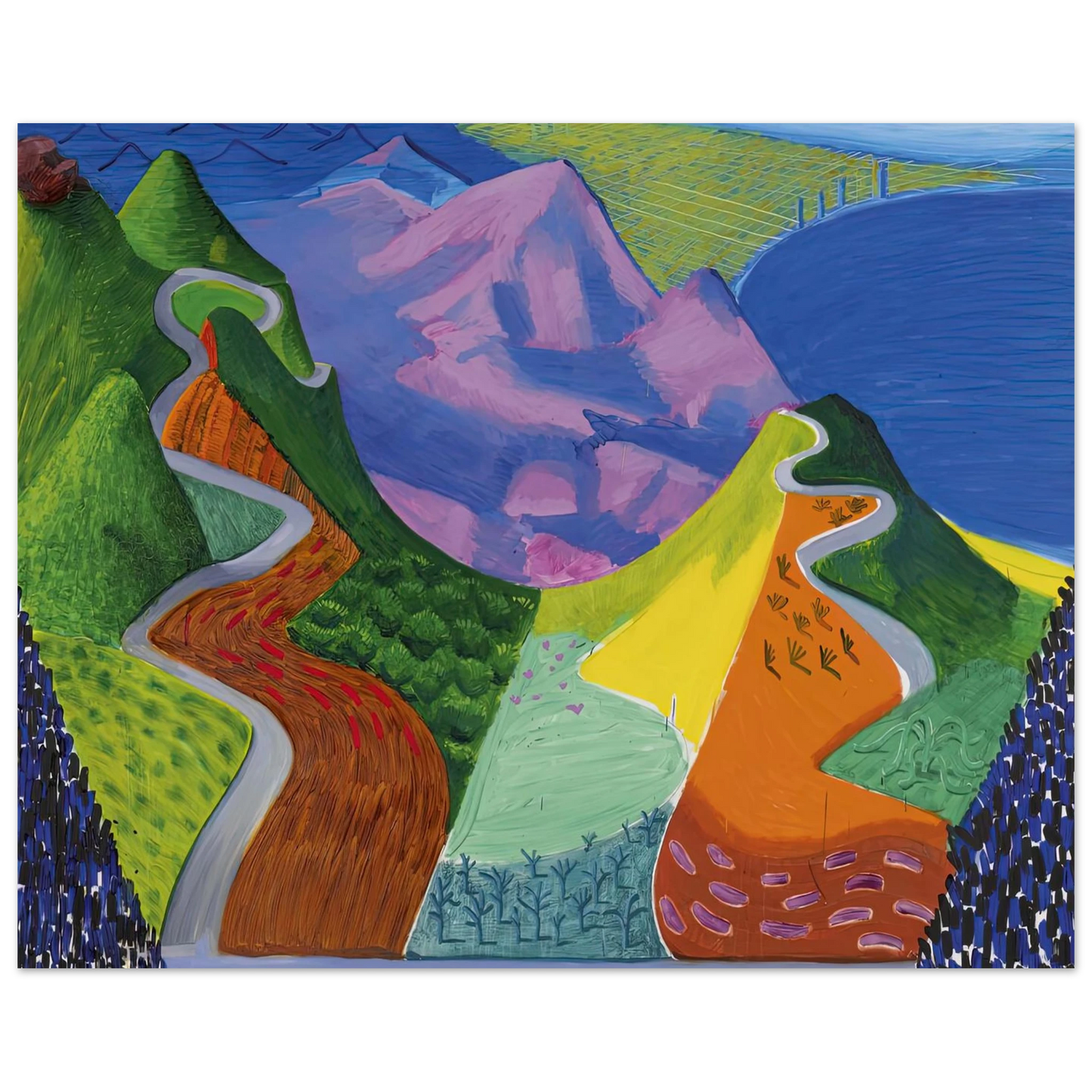 David Hockney - David Hockney Wall art - 60x80 cm / 24x32 inches - Premium Wooden Framed Poster With Fine Art Paper-canvas - Black frame