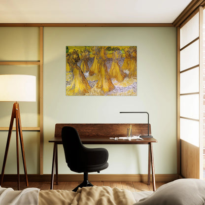 Sheaves of Wheat - Vincent van Gogh Brushed Aluminum Print - 70x100 cm / 28x40 inches | Vincent van Gogh Aluminum Print | Vincent van Gogh Prints