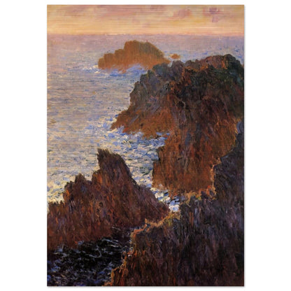 Rocks at Belle-Ile, Port-Domois - claude monet Brushed Aluminum Print - 70x100 cm / 28x40 inches | claude monet Aluminum Print | claude monet Prints
