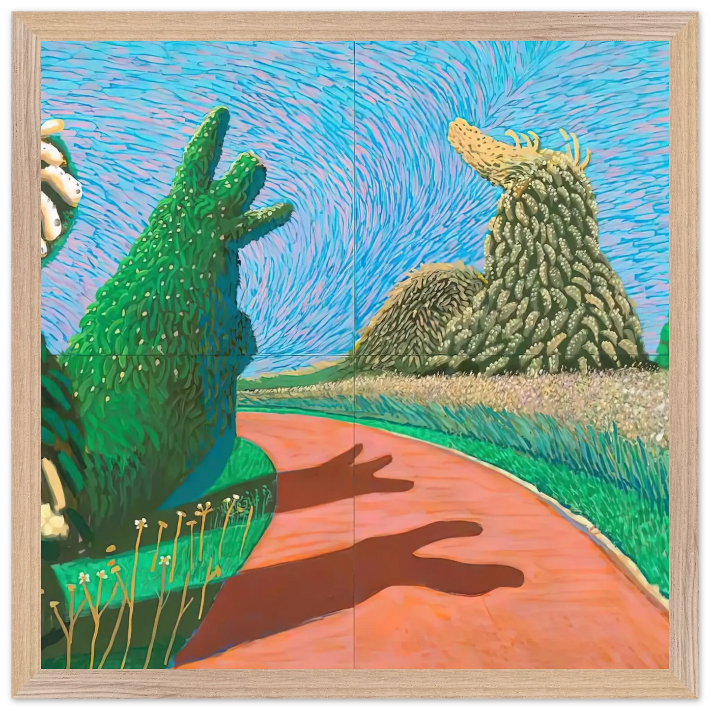 David Hockney - David Hockney Wall art - 50x70 cm / 20x28 Inches - Premium Wooden Framed Poster With Fine Art Paper - White frame
