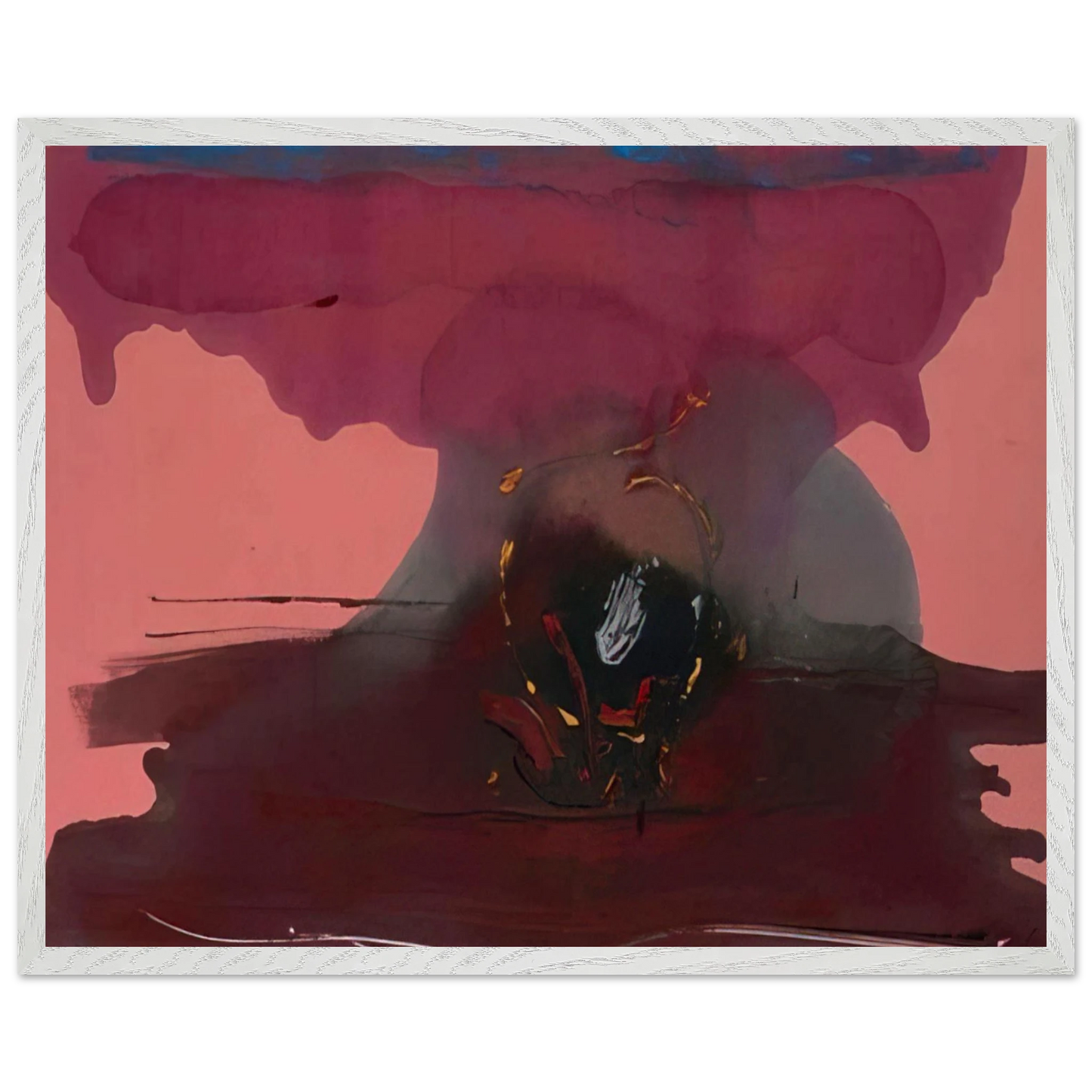Helen Frankenthaler - Harbinger - 1986 Wall art - 50x70 cm / 20x28 inches - Premium Wooden Framed Poster With Fine Art Paper-canvas - White frame