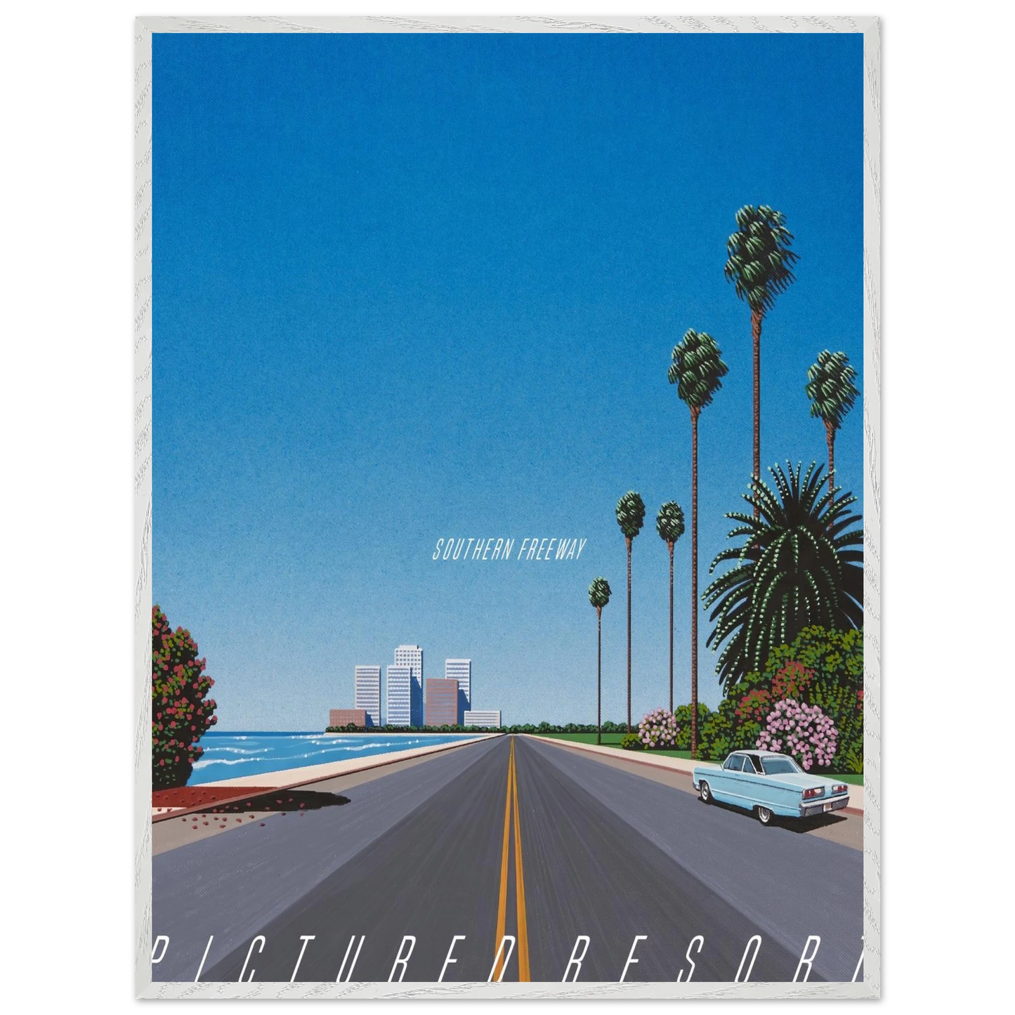 Hiroshi Nagai - Southern Freeway Pictured Resort Wall Art - 60x80 cm / 24x32 inches - Fine Art Poster - -