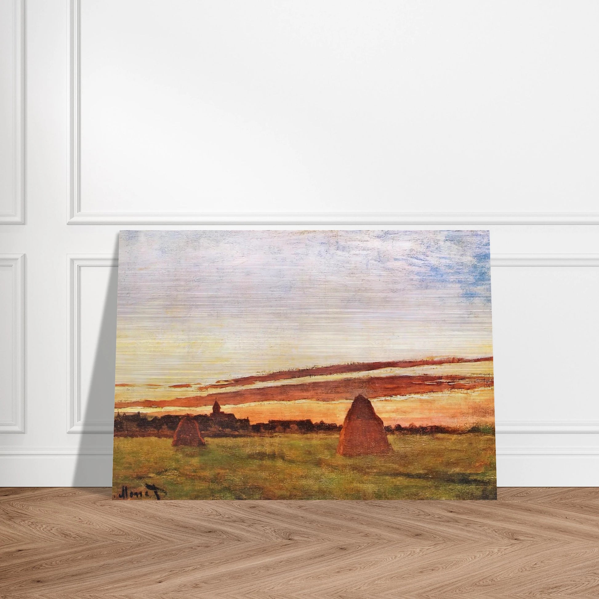 Haystacks at Chailly - claude monet Brushed Aluminum Print - 70x100 cm / 28x40 inches | claude monet Aluminum Print | claude monet Prints