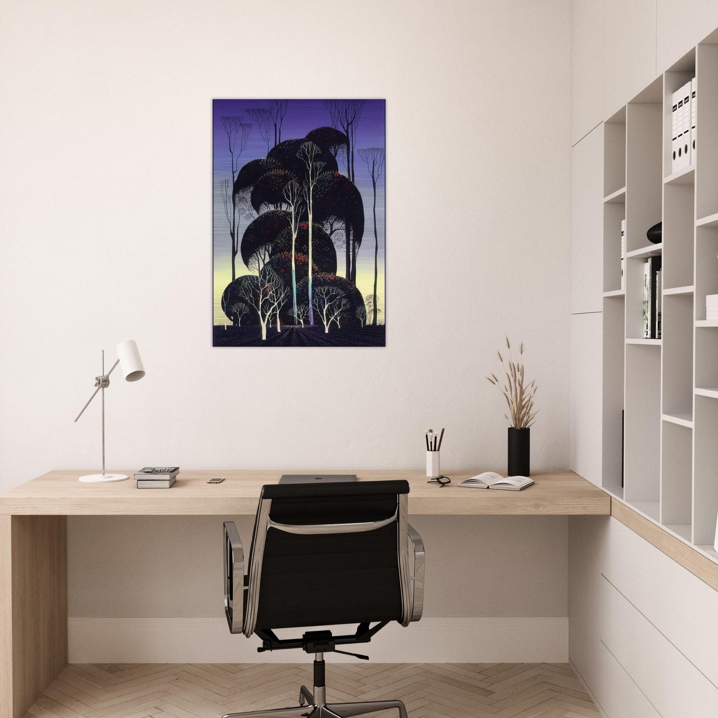Forest Arabesque - Eyvind Earle Brushed Aluminum Print - 70x100 cm / 28x40 inches | Eyvind Earle Aluminum Print | Eyvind Earle Prints