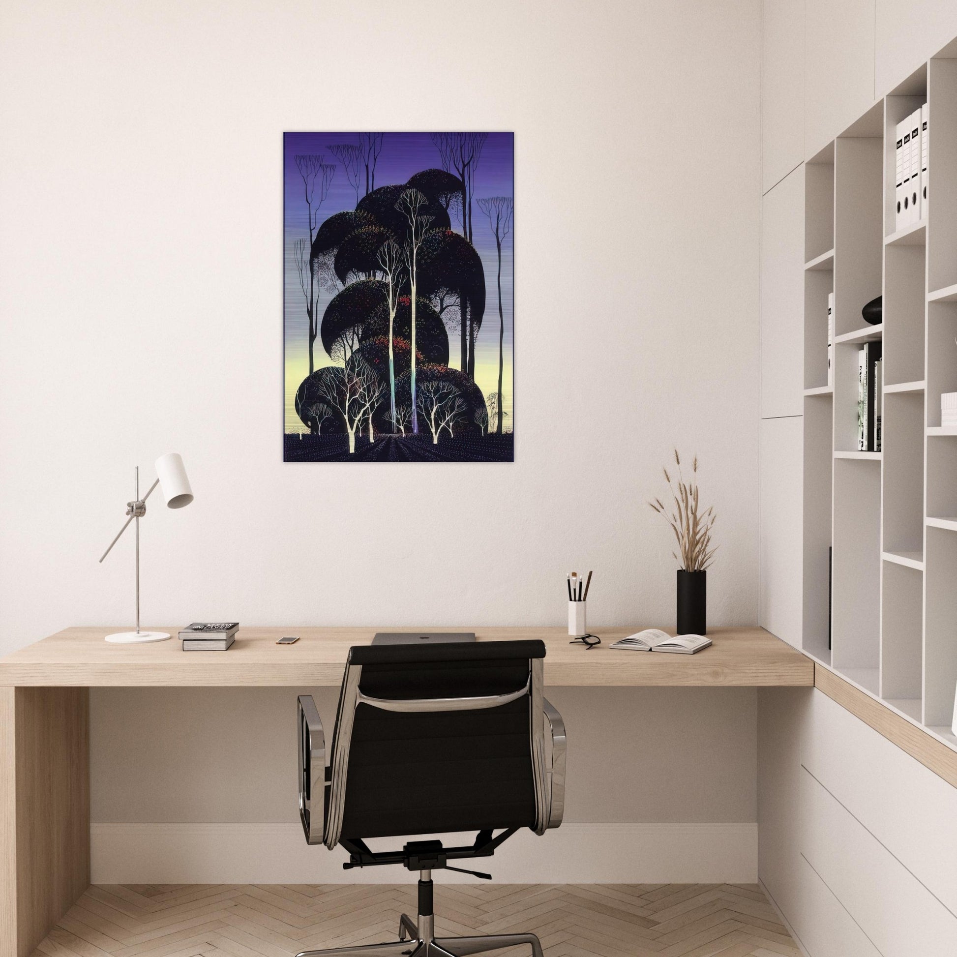 Forest Arabesque - Eyvind Earle Brushed Aluminum Print - 70x100 cm / 28x40 inches | Eyvind Earle Aluminum Print | Eyvind Earle Prints