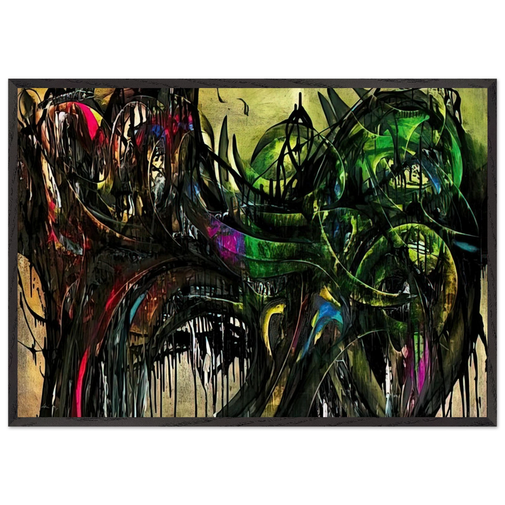 Peinture - 1955 - Simon Hantai 70x100 cm / 28x40 inches Framed Art Print – Black Wooden Frame