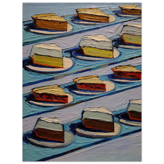Wayne Thiebaud - Refrigerator Pies - 1962 Wall Art - 21x29.7 cm / 8x12" - Fine Art Poster-canvas - -