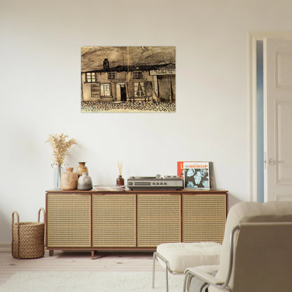 “Au Charbonnage” Café - Vincent van Gogh Brushed Aluminum Print - 70x100 cm / 28x40 inches | Vincent van Gogh Aluminum Print | Vincent van Gogh Prints