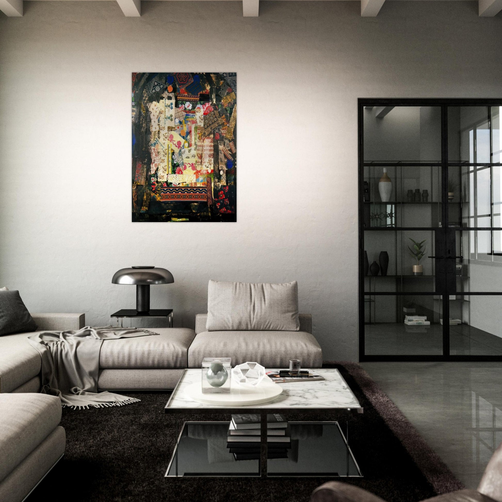 Window on Montana - PD Pattern and Decoration - Miriam Schapiro Brushed Aluminum Print - 70x100 cm / 28x40 inches | Miriam Schapiro Aluminum Print | Miriam Schapiro Prints
