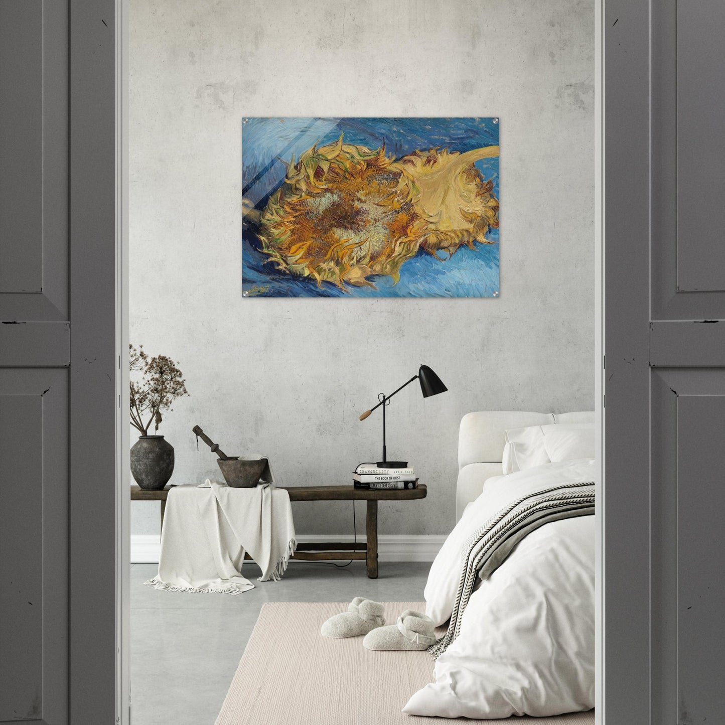 Still Life with Two Sunflowers - Vincent van Gogh Acrylic Print - 70x100 cm / 28x40″ inches