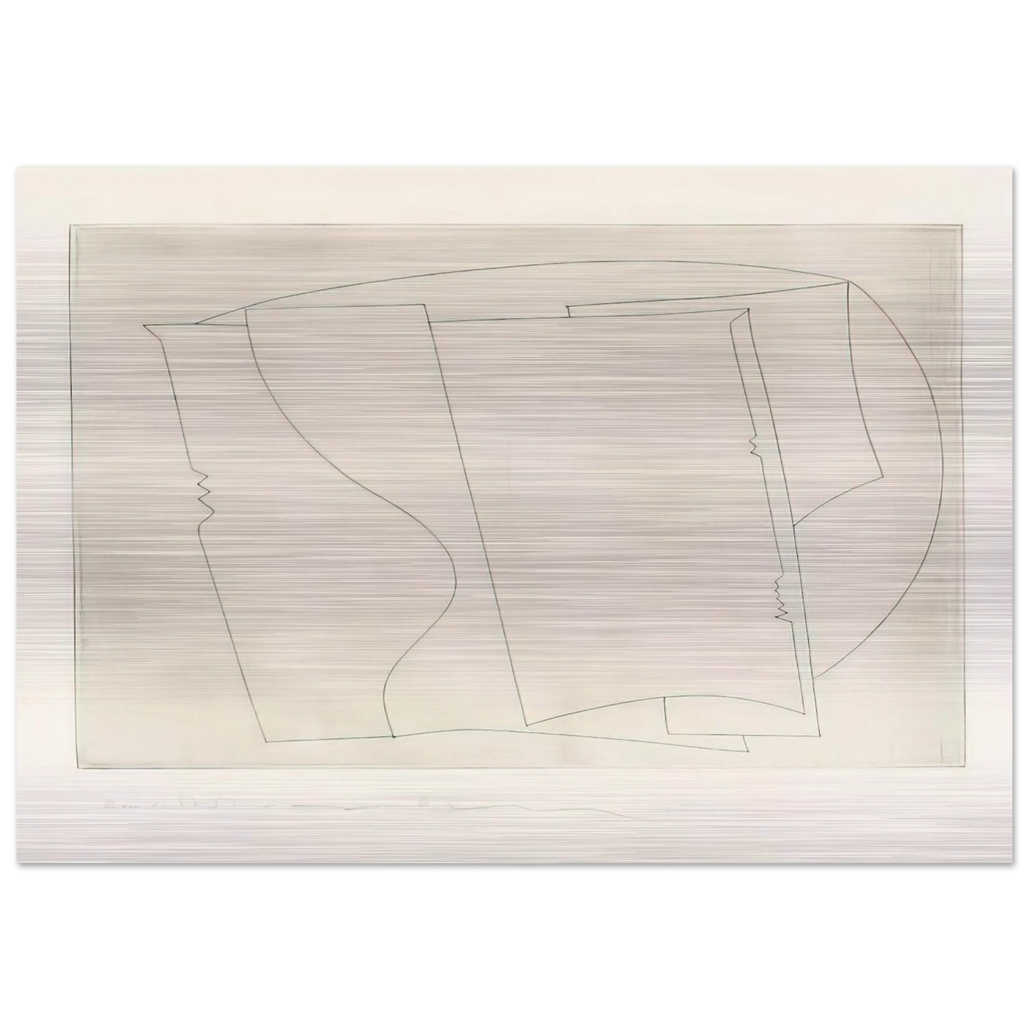 Ronco - 1967 - Ben Nicholson Brushed Aluminum Print - 70x100 cm / 28x40 inches | Ben Nicholson Aluminum Print | Ben Nicholson Prints