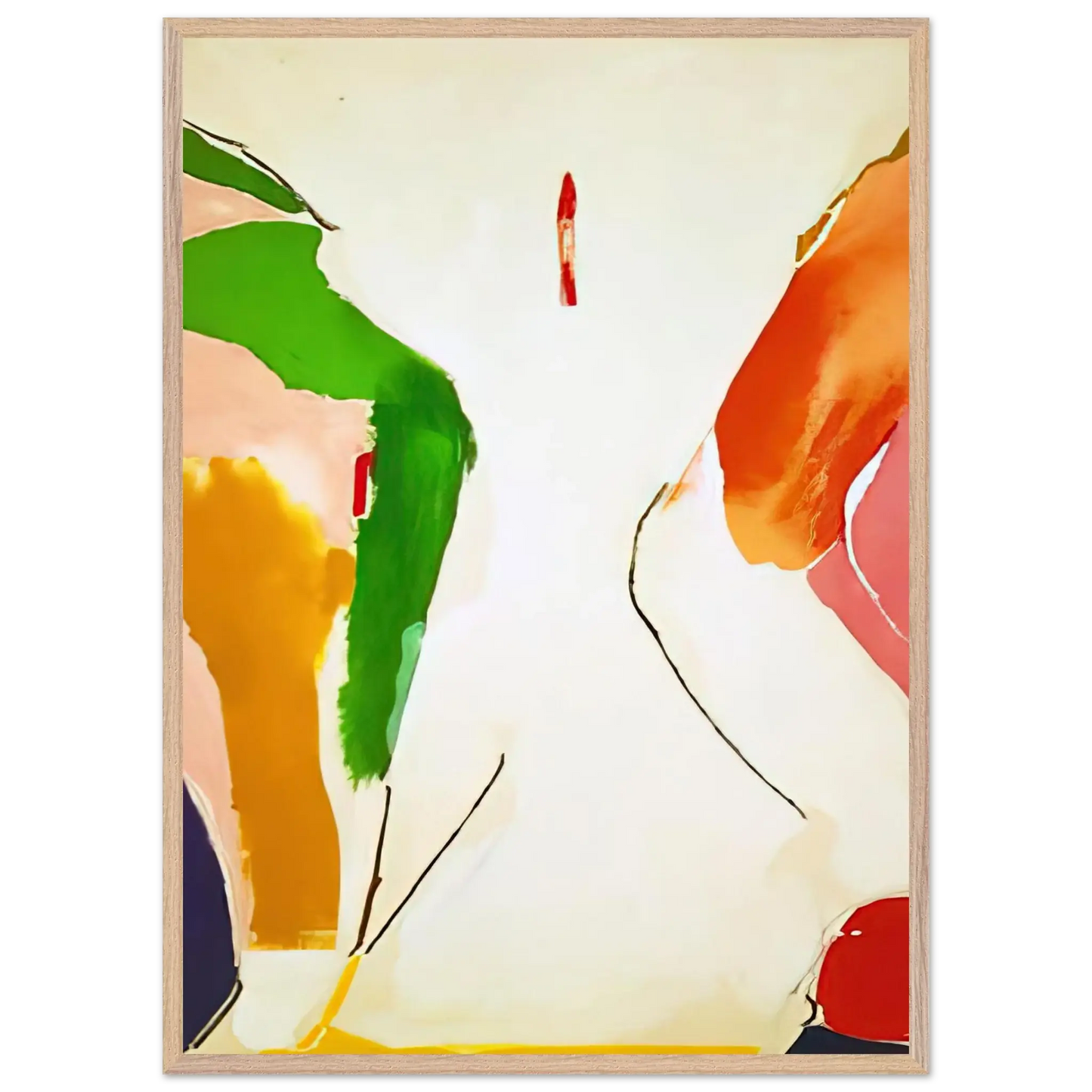 Helen Frankenthaler - Living Edge - 1973 Wall art - 45x60 cm / 18x24 Inches - Premium Wooden Framed Poster With Fine Art Paper - Wood frame