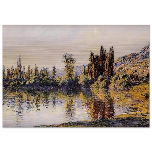 The Seine at Vetheuil - claude monet Brushed Aluminum Print - 70x100 cm / 28x40 inches | claude monet Aluminum Print | claude monet Prints