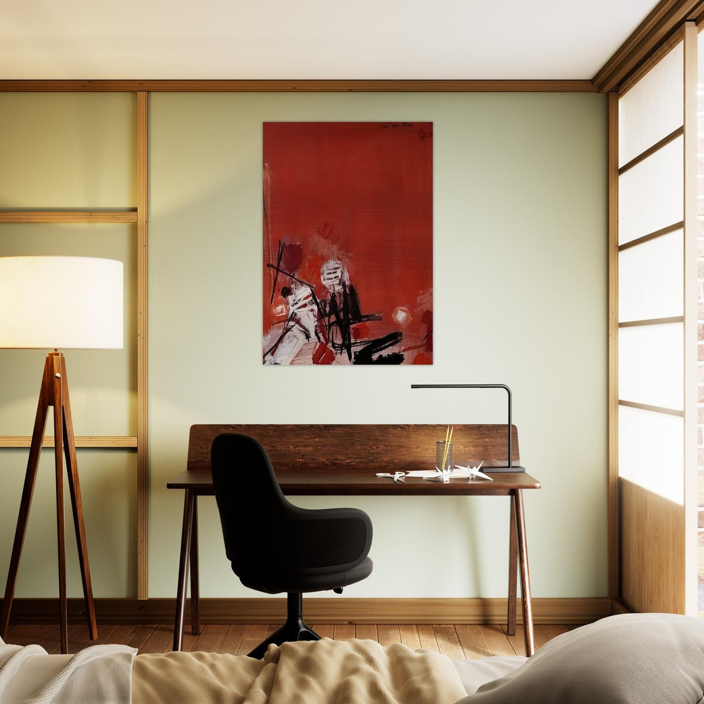 COMPOSITION ROUGE - Chu teh Chun Brushed Aluminum Print - 70x100 cm / 28x40 inches | Chu teh Chun Aluminum Print | Chu teh Chun Prints