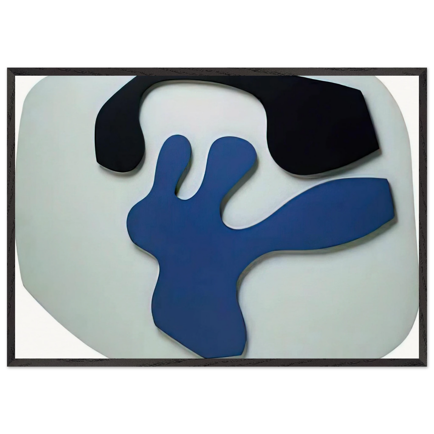 Overturned Blue Shoe With Two Heels Under a Black Vault - Jean Arp 70x100 cm / 28x40 inches Framed Art Print – Black Wooden Frame