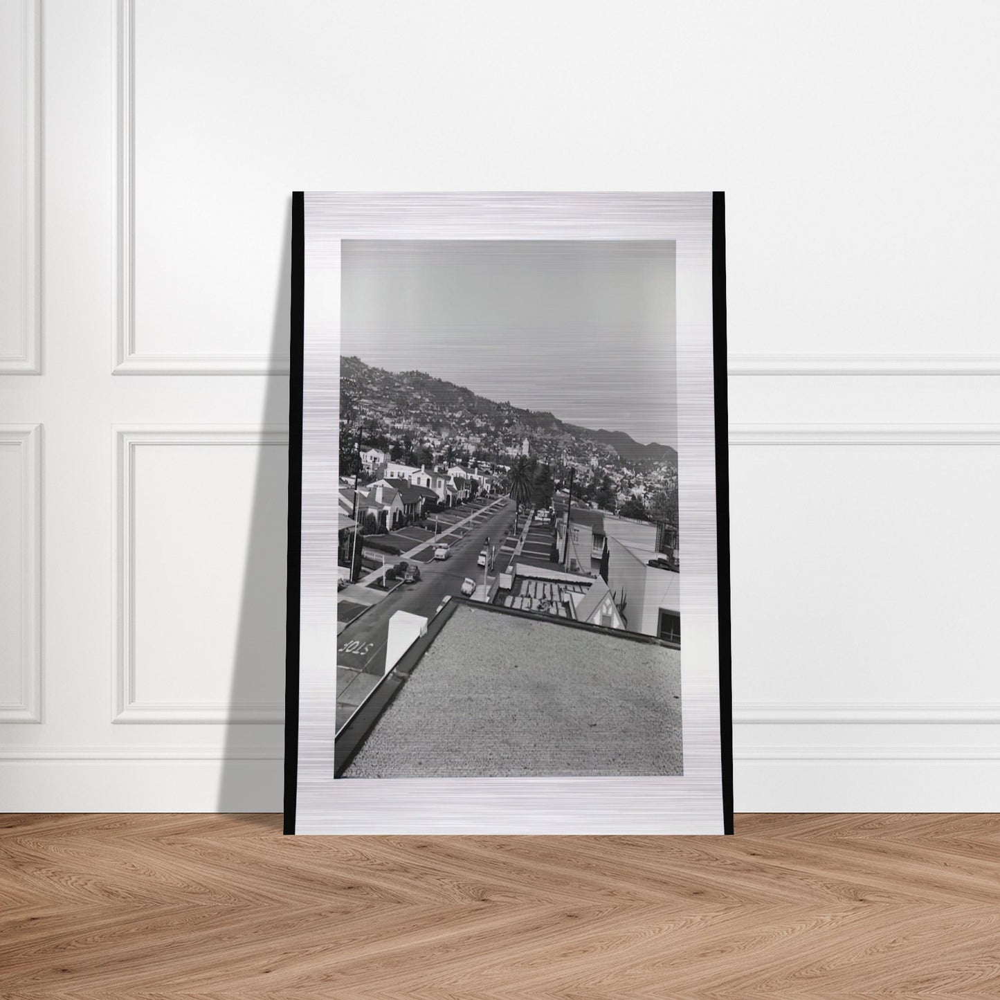 RESIDENTIAL ROOFTOPS SERIES 1 - Edward Ruscha Brushed Aluminum Print - 70x100 cm / 28x40 inches | Edward Ruscha Aluminum Print | Edward Ruscha Prints
