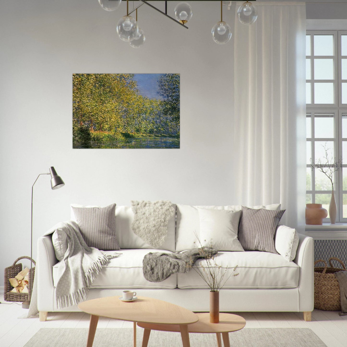 Bend in the River Epte - claude monet Brushed Aluminum Print - 70x100 cm / 28x40 inches | claude monet Aluminum Print | claude monet Prints