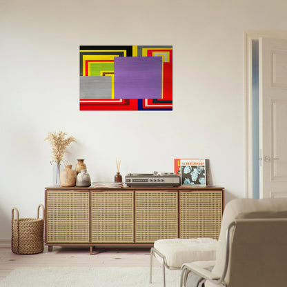 Cartoon Network - 1997 - Peter Halley Brushed Aluminum Print - 70x100 cm / 28x40 inches | Peter Halley Aluminum Print | Peter Halley Prints