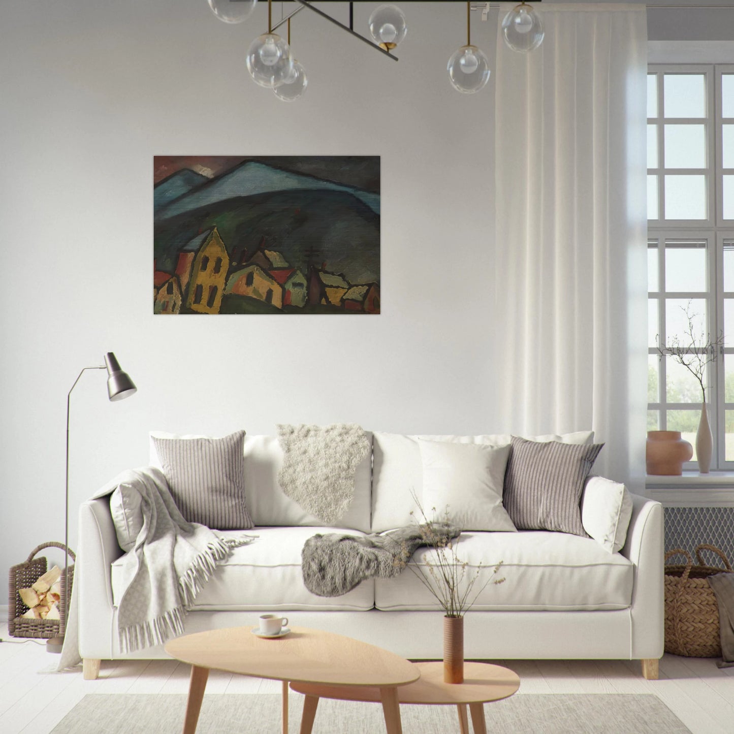 BERGLANDSCHAFT MIT H USERN 1912 - Alexej von Jawlensky Brushed Aluminum Print - 70x100 cm / 28x40 inches | Alexej von Jawlensky Aluminum Print | Alexej von Jawlensky Prints