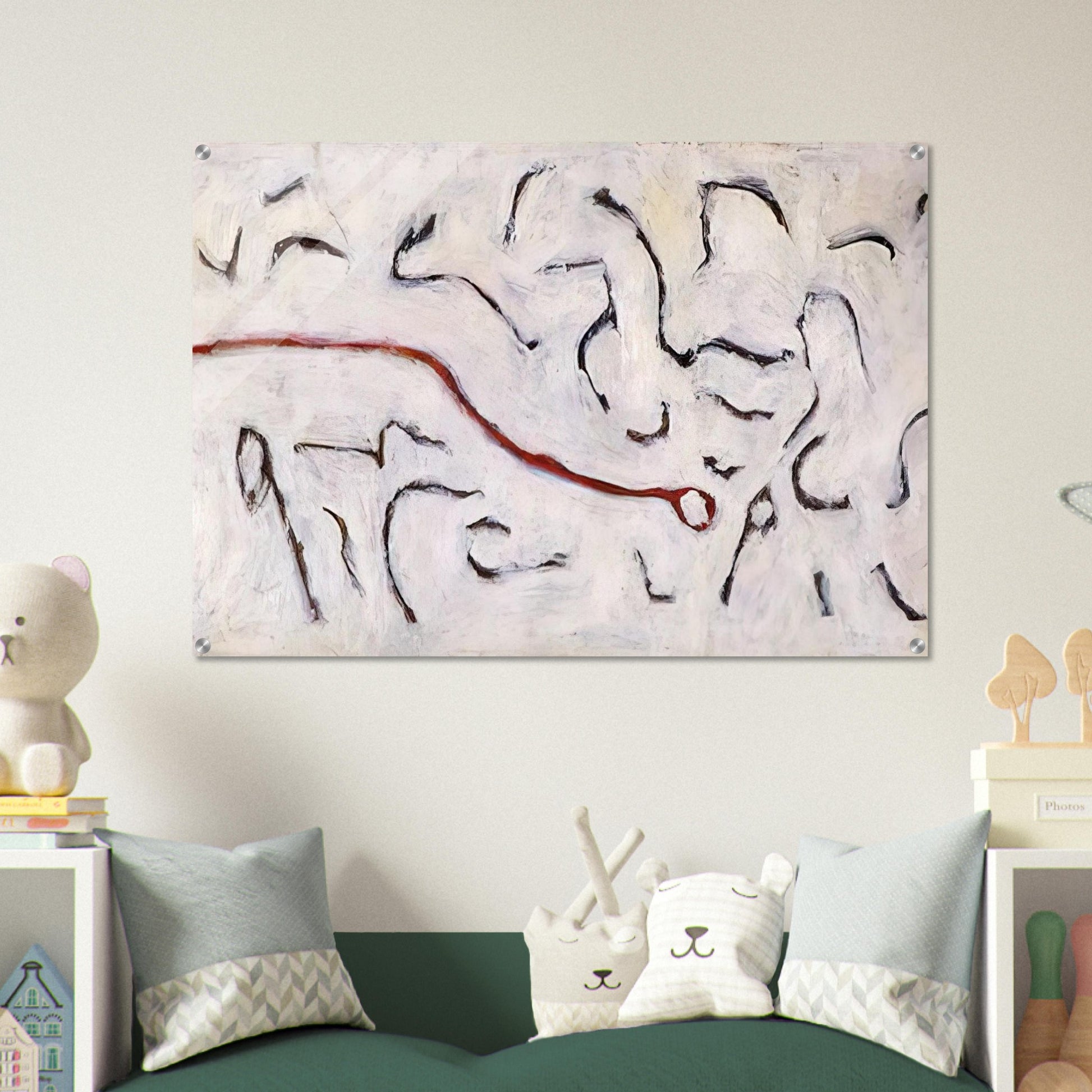 Red Line - 1952 - Gene Davis Acrylic Print - 70x100 cm / 28x40″ inches | Gene Davis Wall Art | Gene Davis Prints
