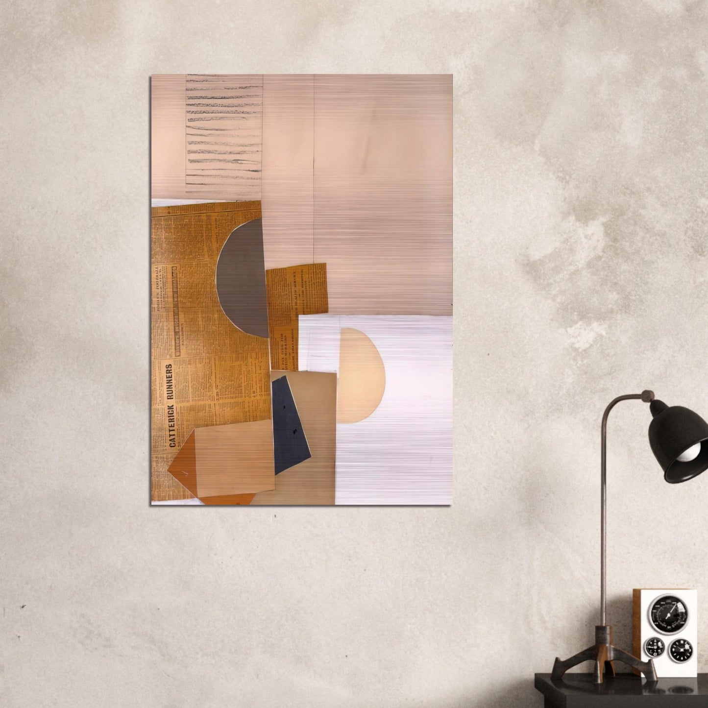 ABSTRACT IN WHITE GREY AND OCHRE 1949 - Victor Pasmore Brushed Aluminum Print - 70x100 cm / 28x40 inches | Victor Pasmore Aluminum Print | Victor Pasmore Prints