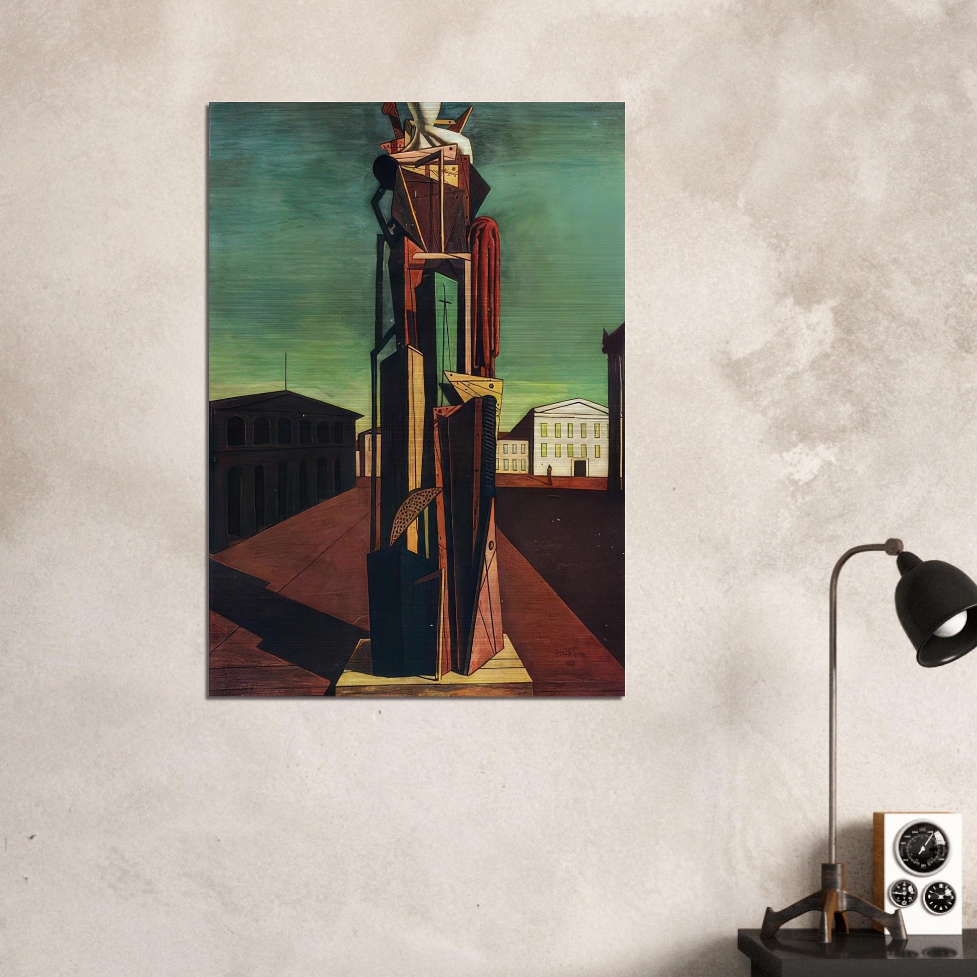 THE GREAT METAPHYSICIAN 1917 - Giorgio de Chirico Brushed Aluminum Print - 70x100 cm / 28x40 inches | Giorgio de Chirico Aluminum Print | Giorgio de Chirico Prints