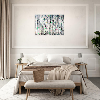 White Poplar Woods - Abstract Expressionism, Ink and wash painting - Wu Guanzhong Acrylic Print - 70x100 cm / 28x40″ inches | Wu Guanzhong Wall Art | Wu Guanzhong Prints