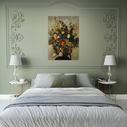 BOUQUET OF FLOWERS 5 - Odilon Redon Brushed Aluminum Print - 70x100 cm / 28x40 inches | Odilon Redon Aluminum Print | Odilon Redon Prints