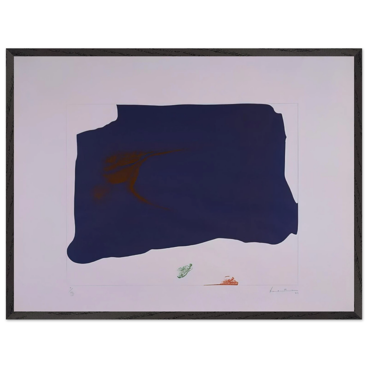 Helen Frankenthaler - Variation II on Mauve Corner - 1969 Wall art - 30x30 cm / 12x12 inches - Premium Wooden Framed Poster With Fine Art Paper-canvas - White frame