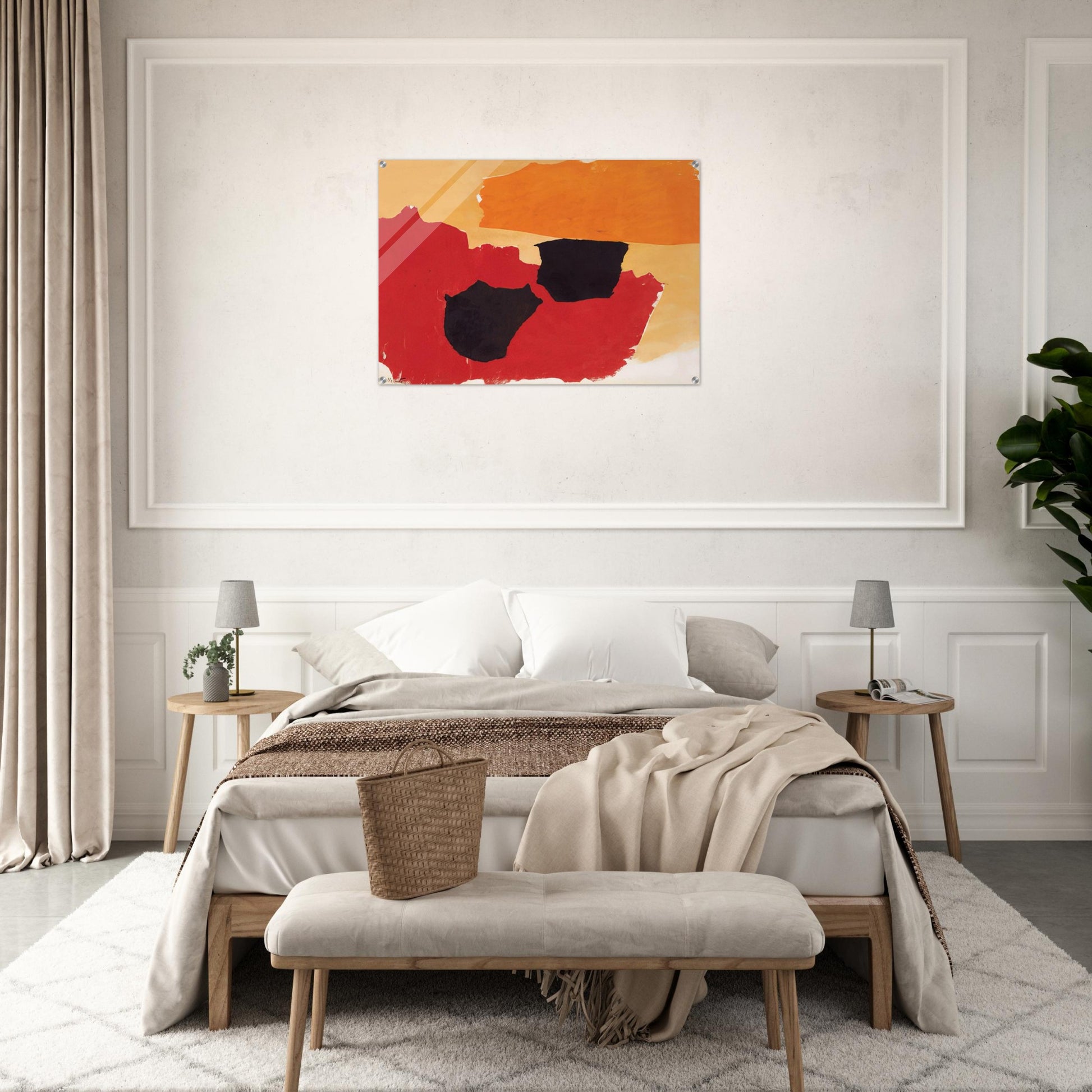 ORANGE RED BLACK 1962 - Esteban Vicente Acrylic Print - 70x100 cm / 28x40″ inches