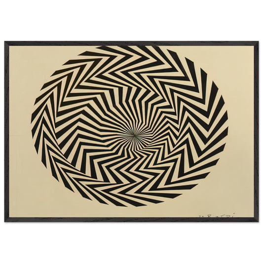 BLAZE STUDY 1962 - Bridget Riley 70x100 cm / 28x40 inches Framed Art Print – Black Wooden Frame