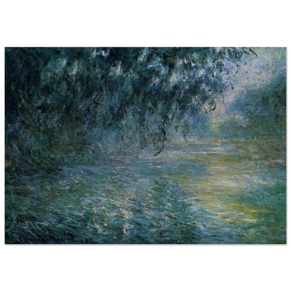 Morning on the Seine in the Rain - claude monet Brushed Aluminum Print - 70x100 cm / 28x40 inches | claude monet Aluminum Print | claude monet Prints