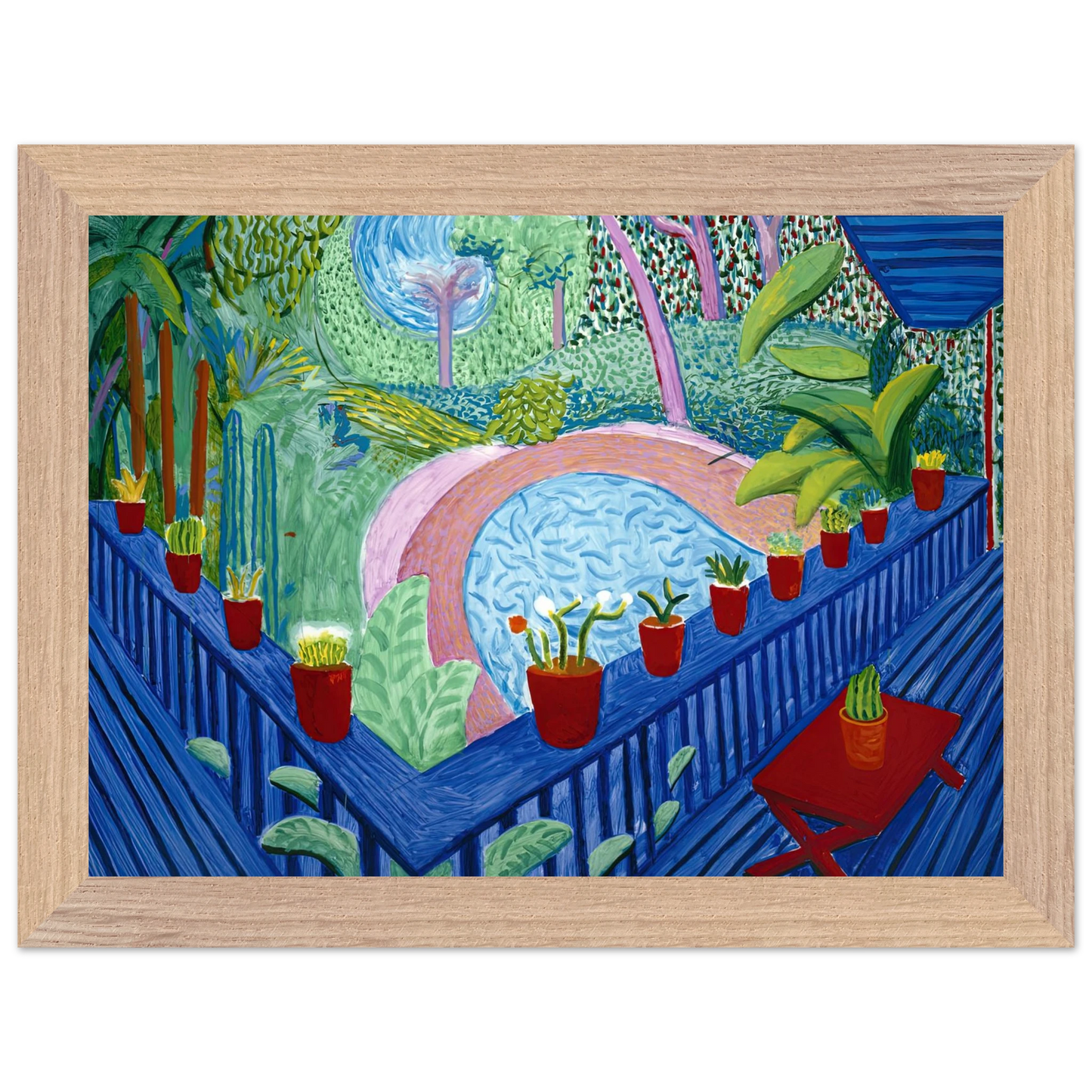 David Hockney - David Hockney Wall art - 28x43  cm / XL (11x17 inches) - Premium Wooden Framed Poster With Fine Art Paper-canvas - Black frame