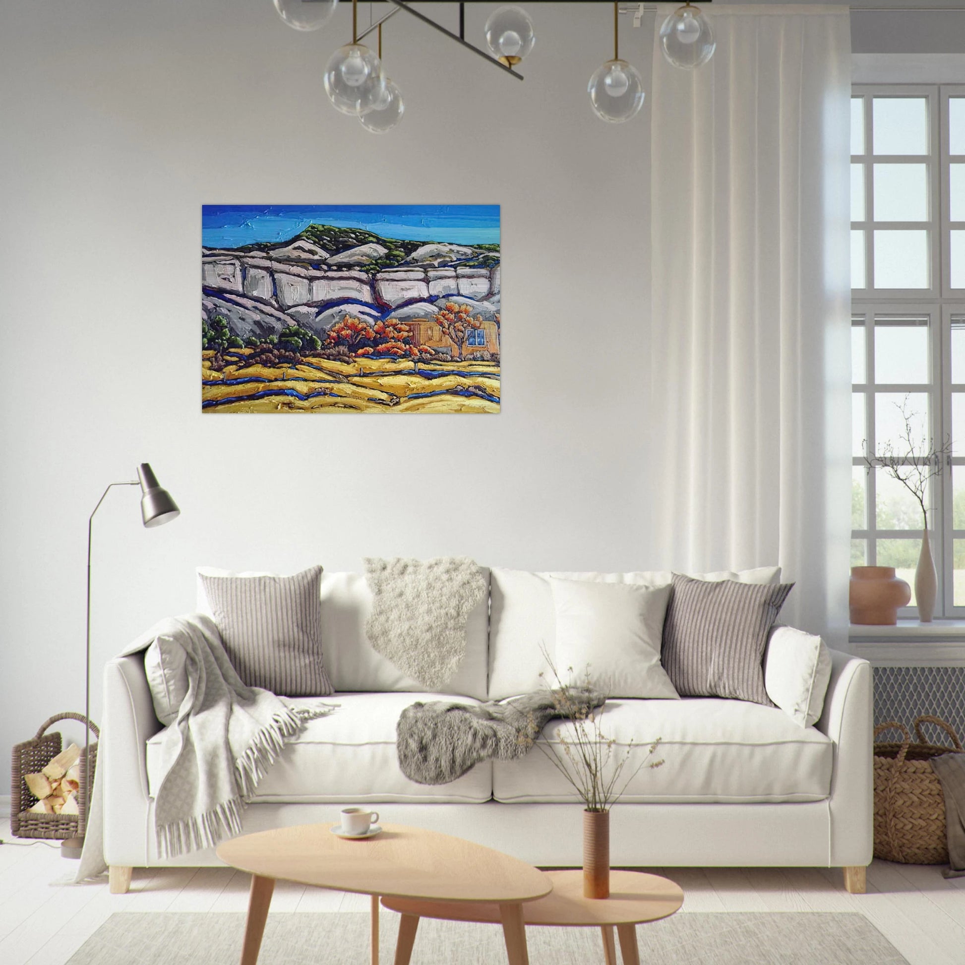 Ghost Ranch Painting - Georgia O'Keeffe Brushed Aluminum Print - 70x100 cm / 28x40 inches | Georgia O'Keeffe Aluminum Print | Georgia O'Keeffe Prints