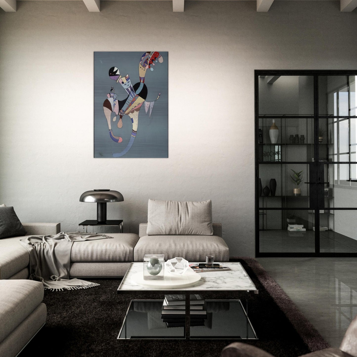 A FLOATING FIGURE 1942 - Wassily Kandinsky Brushed Aluminum Print - 70x100 cm / 28x40 inches | Wassily Kandinsky Aluminum Print | Wassily Kandinsky Prints