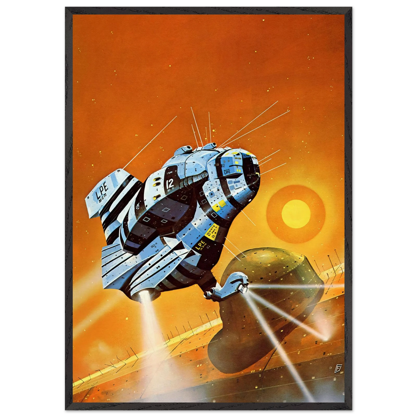 Chris Foss N5 - Chris Foss 70x100 cm / 28x40 inches Framed Art Print – Black Wooden Frame