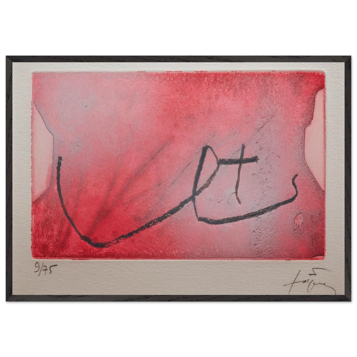 SEINS 1984 - Antoni Tapies 70x100 cm / 28x40 inches Framed Art Print – Black Wooden Frame