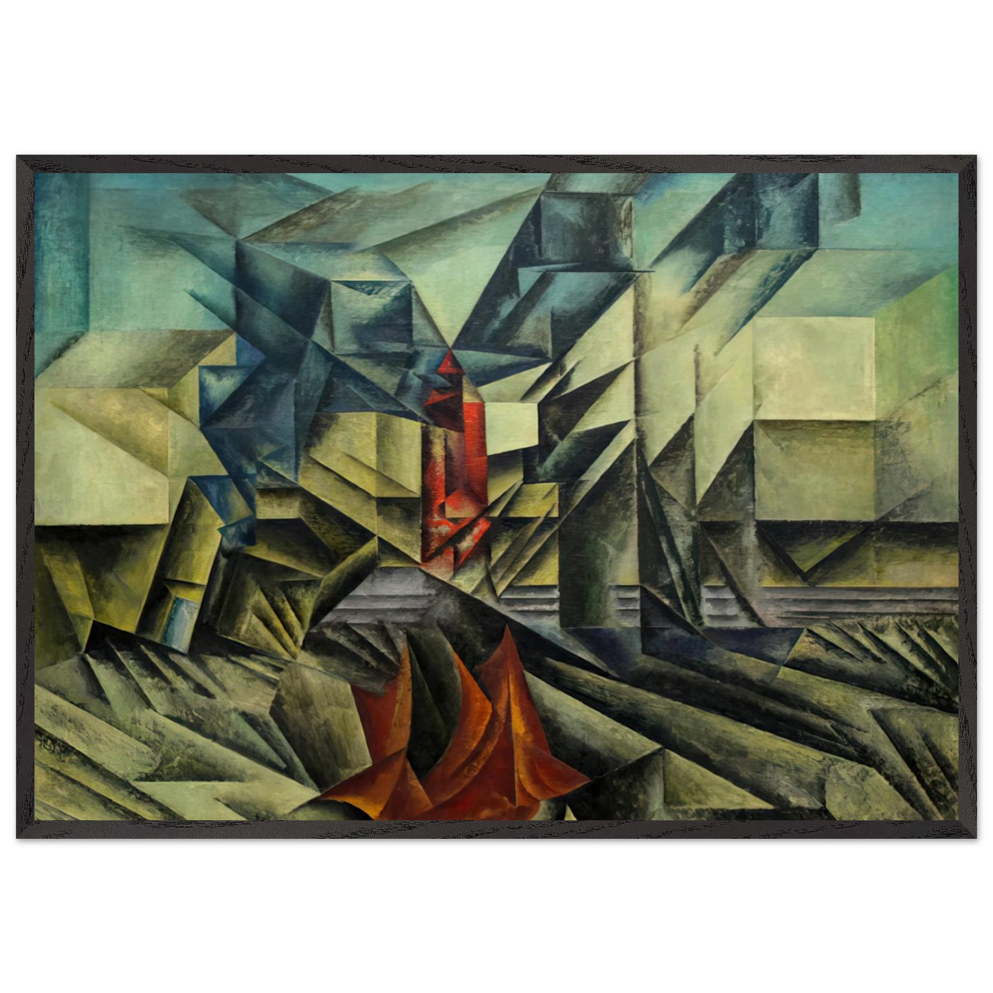 HARBOR MOLE 1913 - Lyonel Feininger 70x100 cm / 28x40 inches Framed Art Print – Black Wooden Frame