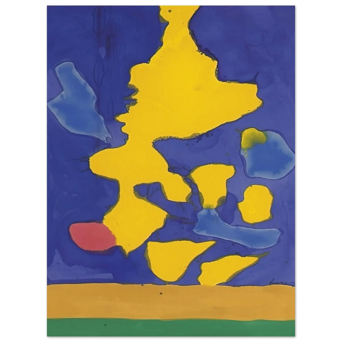 Helen Frankenthaler - Saturn Revisited - 1964 Wall art - 15x20 cm / 6x8 Inches - Premium Wooden Framed Poster With Fine Art Paper - Black frame