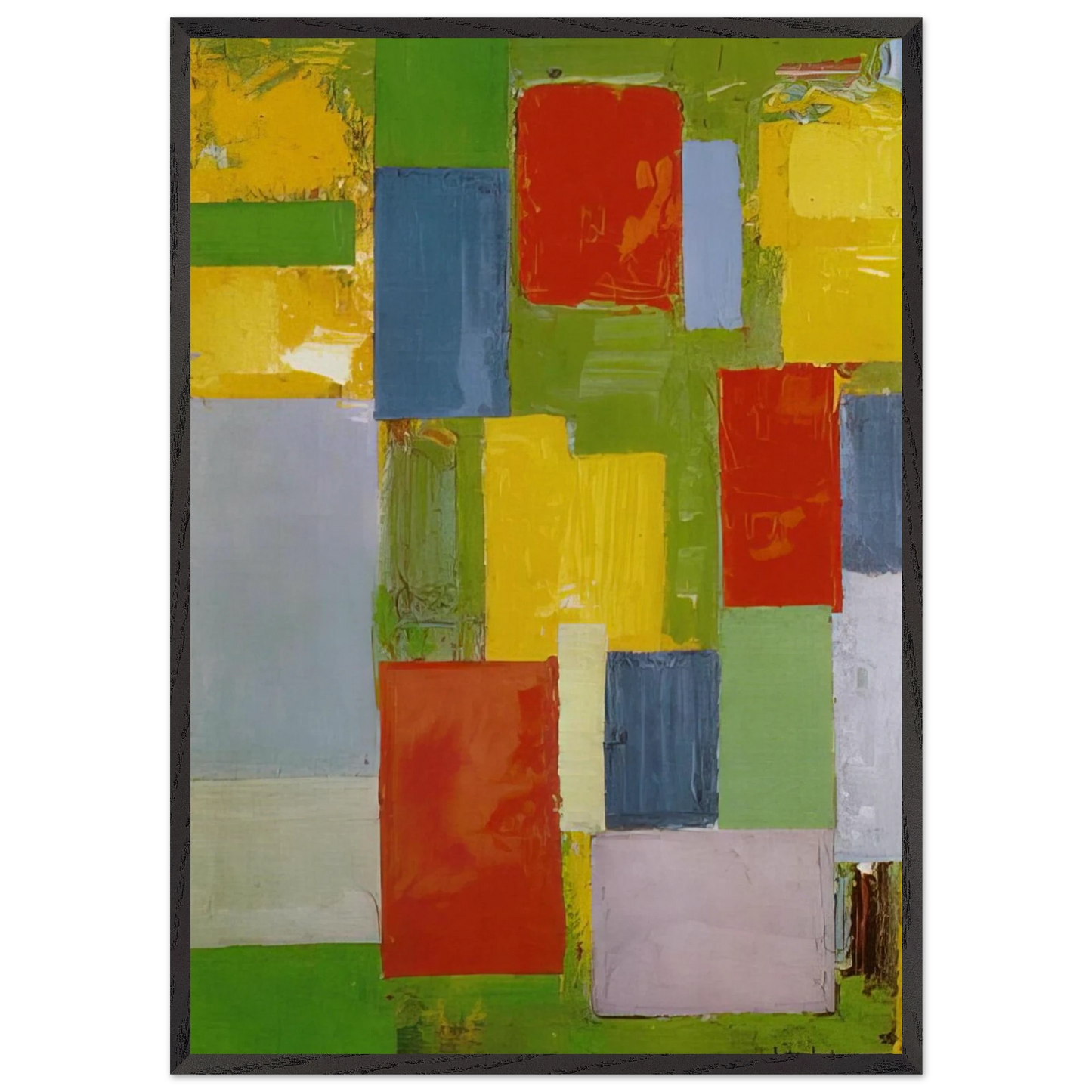 Abstract Euphony - Hans Hofmann 70x100 cm / 28x40 inches Framed Art Print – Black Wooden Frame