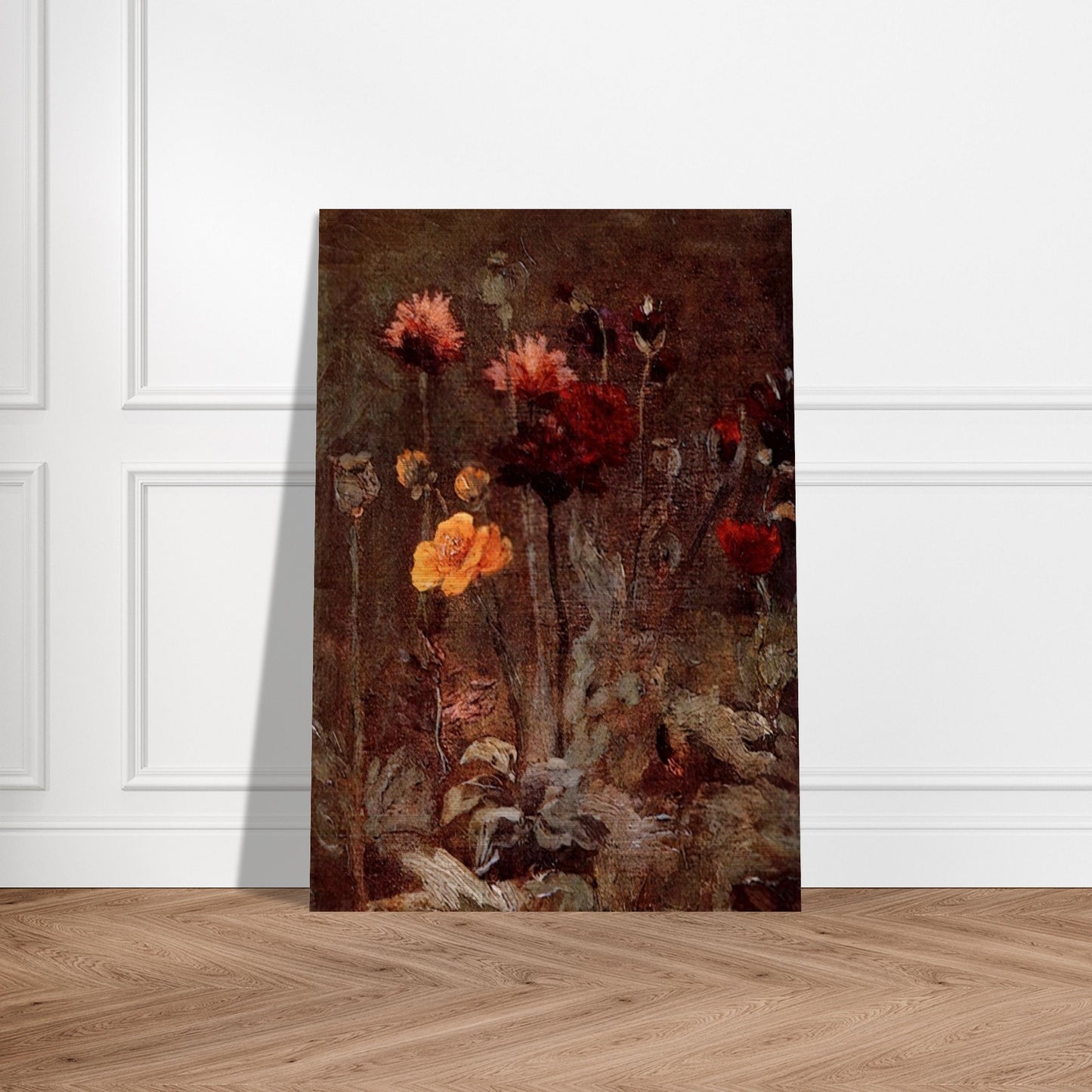 Still Life with Scabiosa and Ranunculus - Vincent van Gogh Brushed Aluminum Print - 70x100 cm / 28x40 inches | Vincent van Gogh Aluminum Print | Vincent van Gogh Prints