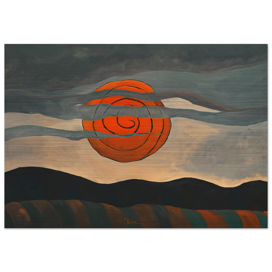 Red Sun - 1935 - Arthur Dove Brushed Aluminum Print - 70x100 cm / 28x40 inches | Arthur Dove Aluminum Print | Arthur Dove Prints
