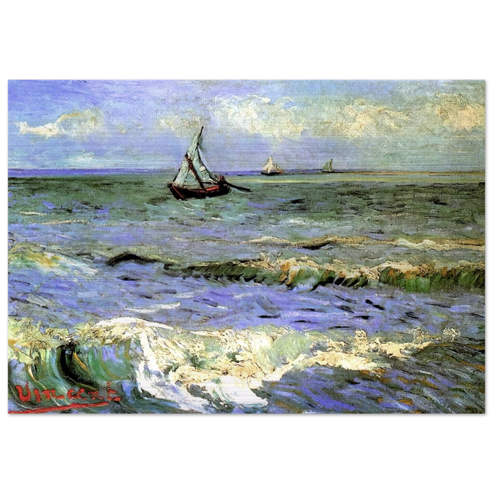 Seascape at Saintes-Maries - Vincent van Gogh Brushed Aluminum Print - 70x100 cm / 28x40 inches | Vincent van Gogh Aluminum Print | Vincent van Gogh Prints