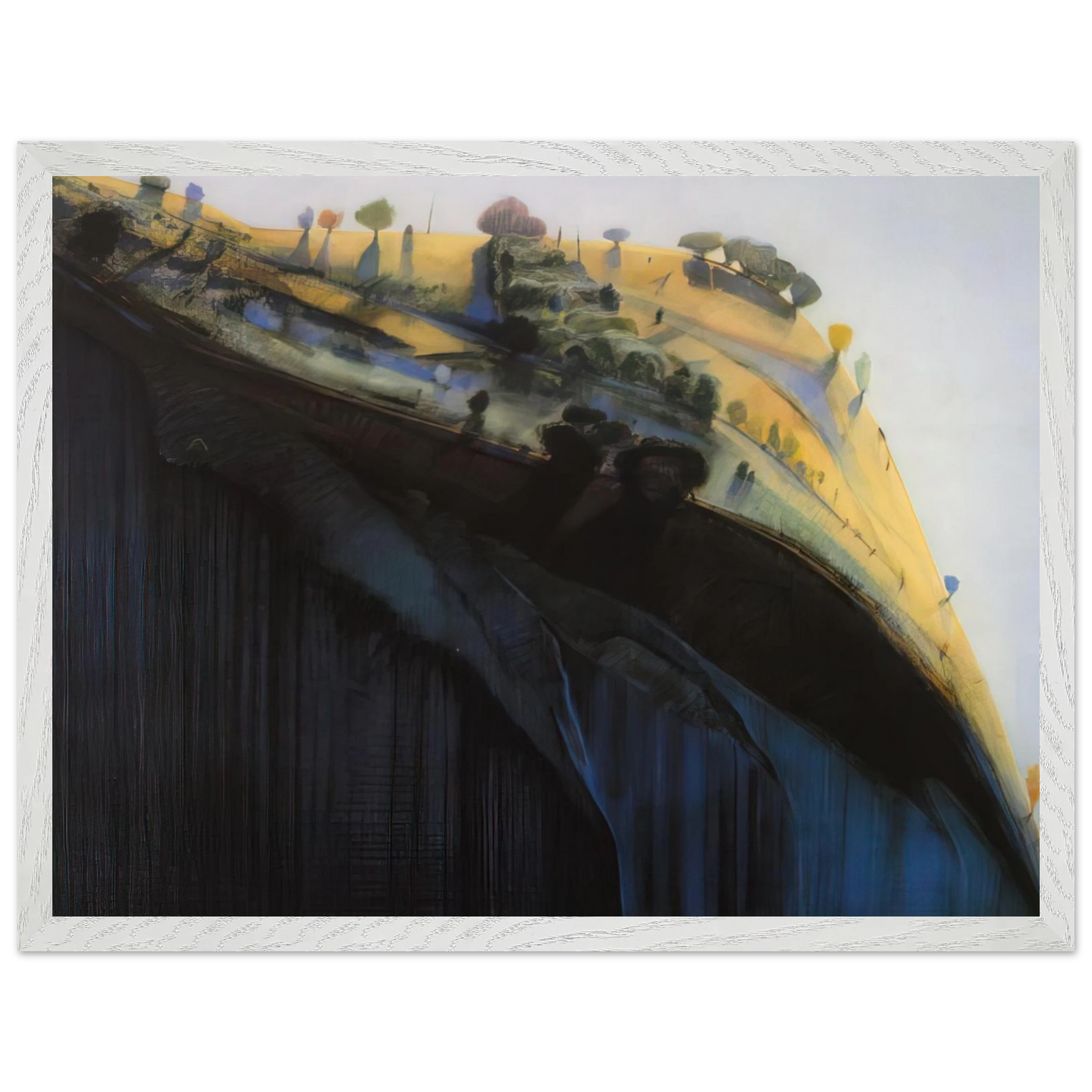 Wayne Thiebaud - Coloma Ridge - 1968 Wall Art - 30x40 cm / 12x16 inches - Premium Wooden Framed Poster With Fine Art Paper-canvas - Wood frame