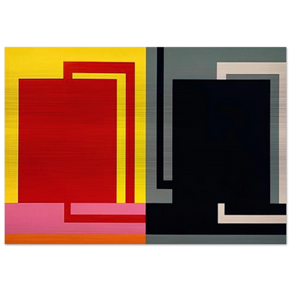 Double Elvis - 1990 - Peter Halley Brushed Aluminum Print - 70x100 cm / 28x40 inches | Peter Halley Aluminum Print | Peter Halley Prints