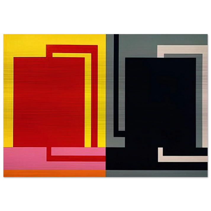 Double Elvis - 1990 - Peter Halley Brushed Aluminum Print - 70x100 cm / 28x40 inches | Peter Halley Aluminum Print | Peter Halley Prints