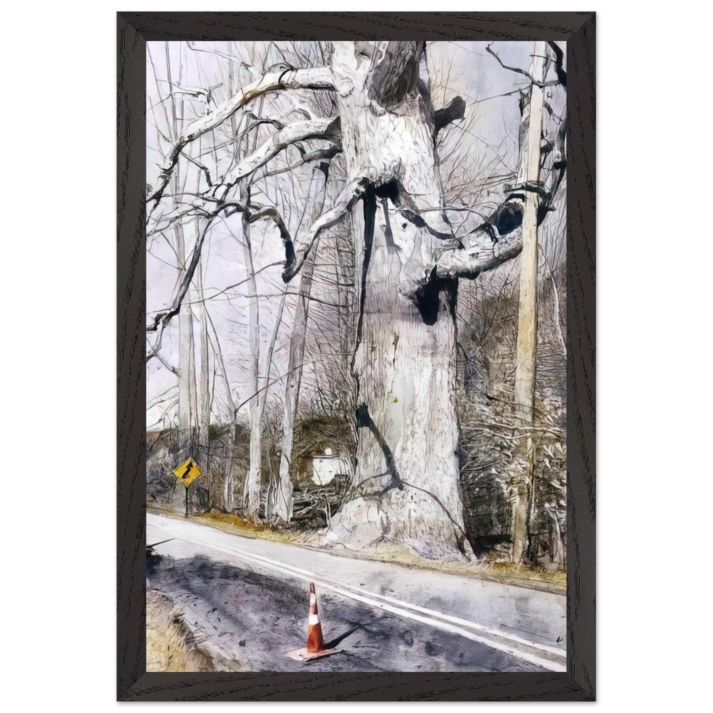 Andrew Wyeth - WALKING STICK Wall Art - 30x40 cm / 12x16 inches - Premium Wooden Framed Poster With Fine Art Paper-canvas - White frame