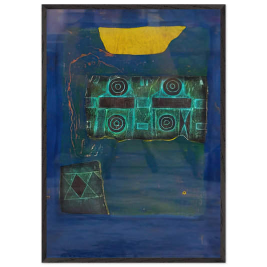 The Decorated Tomb of Ancient Japan B - 1969 - Hiroyuki Tajima 70x100 cm / 28x40 inches Framed Art Print – Black Wooden Frame