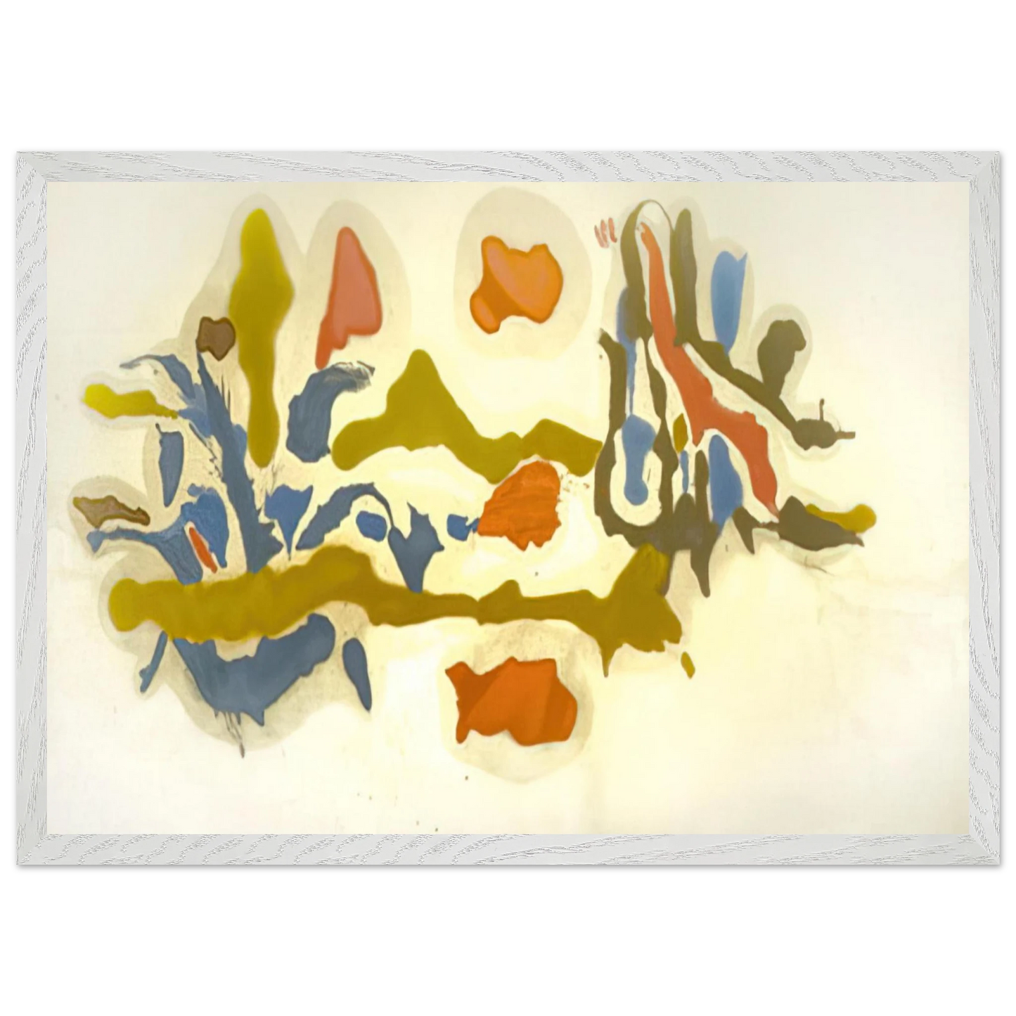 Helen Frankenthaler - Seascape with Dunes - 1962 Wall art - 50x70 cm / 20x28 inches - Premium Wooden Framed Poster With Fine Art Paper-canvas - Wood frame