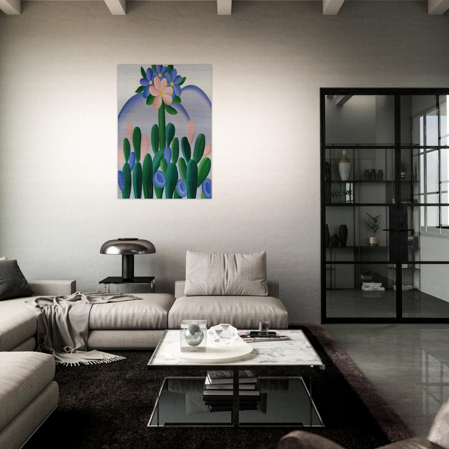 Manacá - Tarsila do Amaral Brushed Aluminum Print - 70x100 cm / 28x40 inches | Tarsila do Amaral Aluminum Print | Tarsila do Amaral Prints